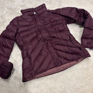 Lands End Packable Down Puffer Jacket Plum Purple Woman’s Size XS
